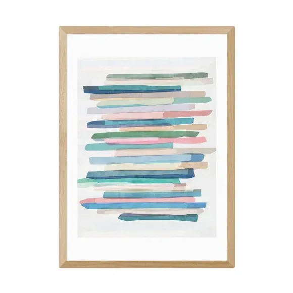 Abstract Wall Print Pastel Stripes - Multicolor