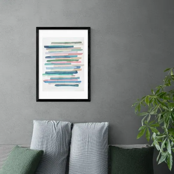 Abstract Wall Print Pastel Stripes - Multicolor