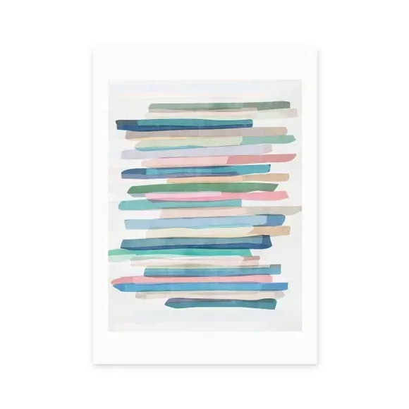 Abstract Wall Print Pastel Stripes - Multicolor image