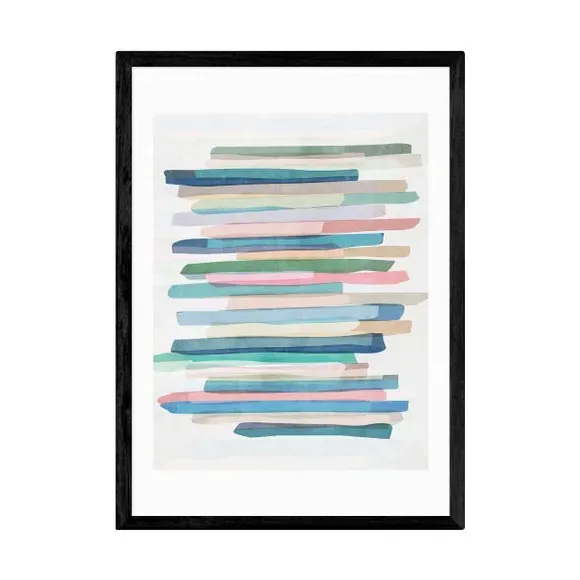 Abstract Wall Print Pastel Stripes - Multicolor