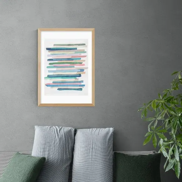Abstract Wall Print Pastel Stripes - Multicolor