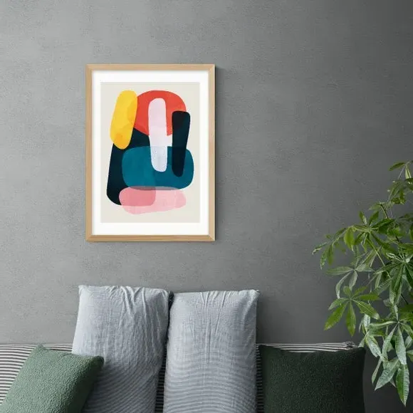 Abstract Wall Print Portrait - Multicolor, Paper