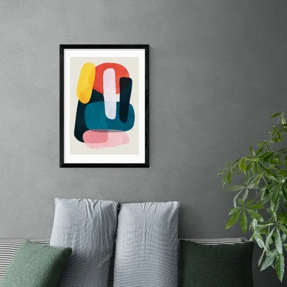 Abstract Wall Print Portrait - Multicolor, Paper