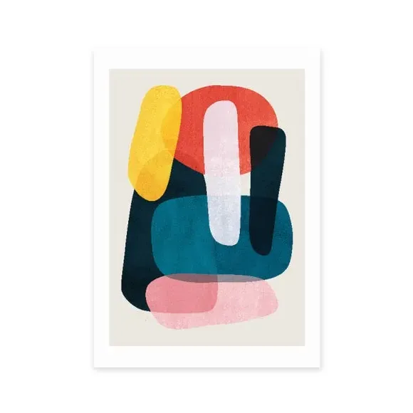 Abstract Wall Print Portrait - Multicolor, Paper image