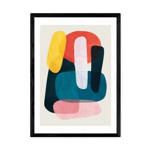 Abstract Wall Print Portrait - Multicolor, Paper