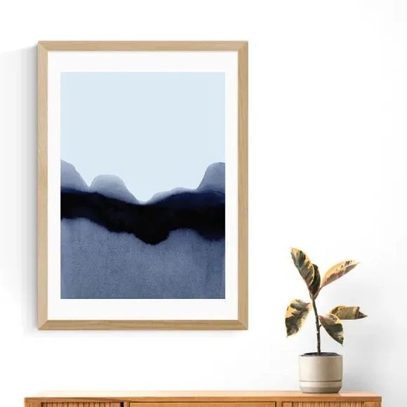 Abstract Wall Print Tranquility - Blue, Paper