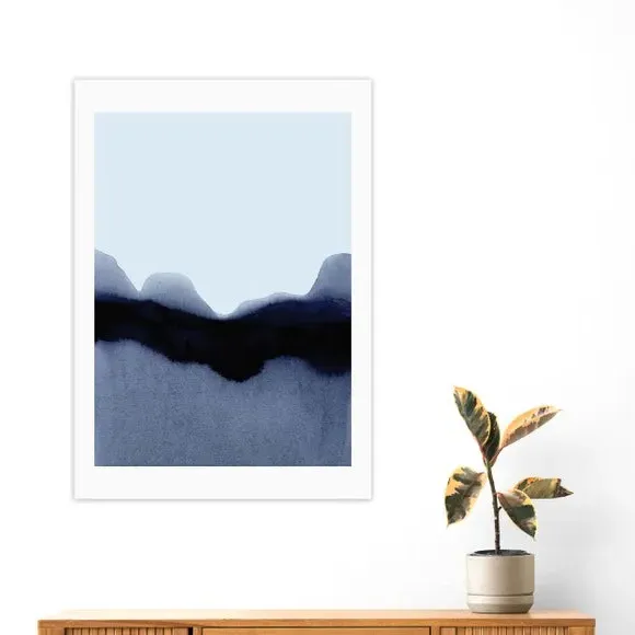 Abstract Wall Print Tranquility - Blue, Paper image