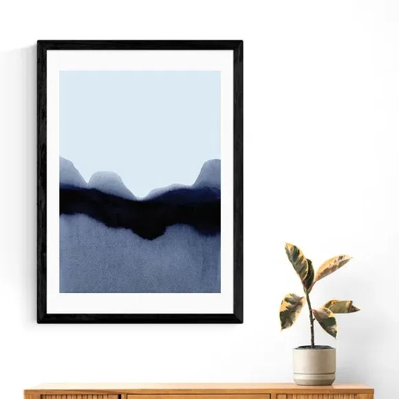 Abstract Wall Print Tranquility - Blue, Paper