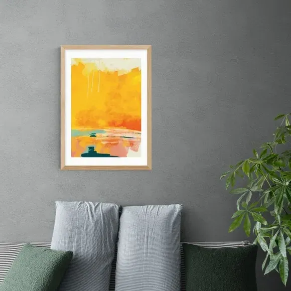 Abstract Wall Print - Yellow, Archival Paper