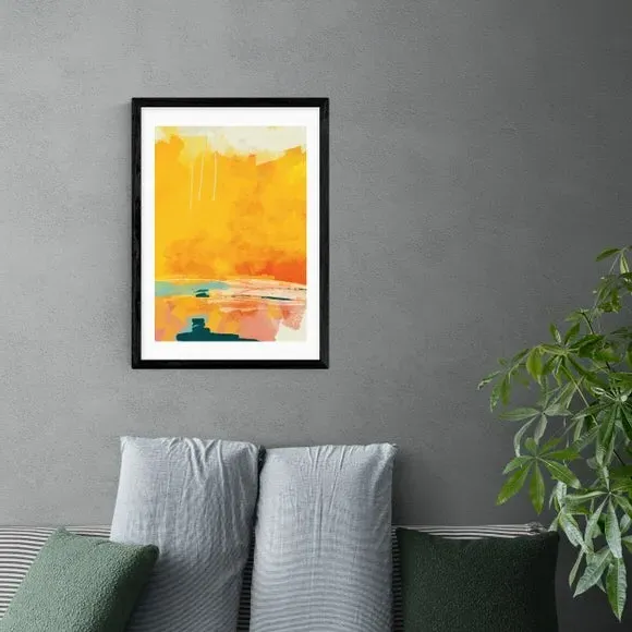 Abstract Wall Print - Yellow, Archival Paper