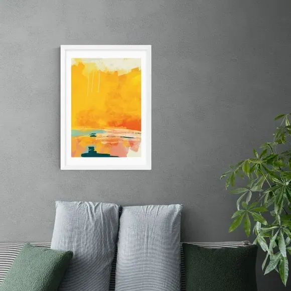 Abstract Wall Print - Yellow, Archival Paper