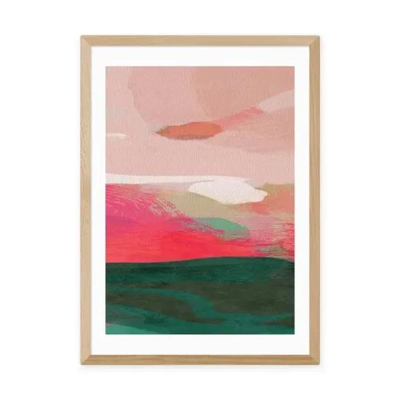 Abstract Watercolour Framed Print - Pink
