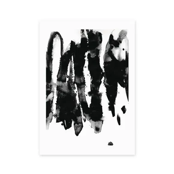 Abstract Watercolour Print - Black image