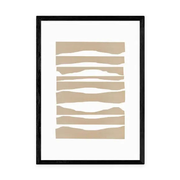 Abstract Waves Wall Print - Natural