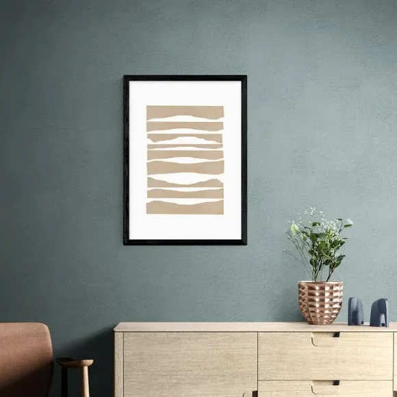 Abstract Waves Wall Print - Natural