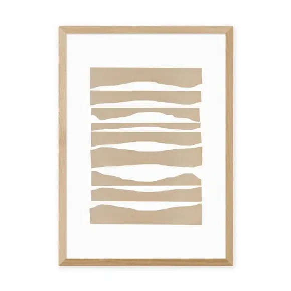 Abstract Waves Wall Print - Natural