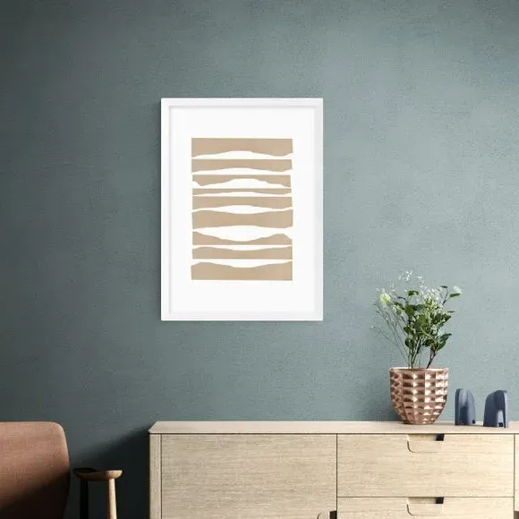 Abstract Waves Wall Print - Natural