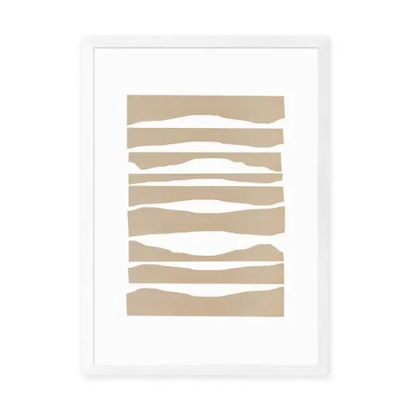 Abstract Waves Wall Print - Natural