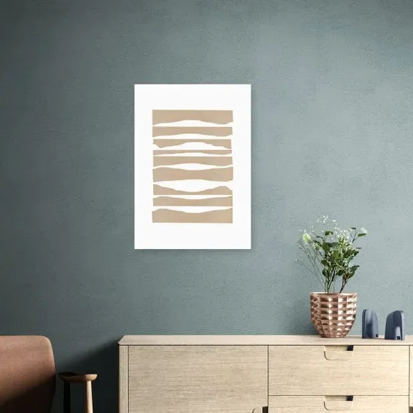 Abstract Waves Wall Print - Natural
