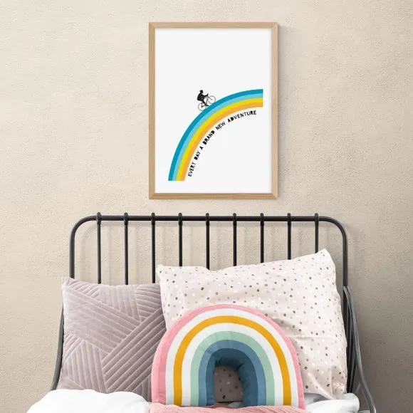 Adventure Bicycle Wall Print - Multicolor