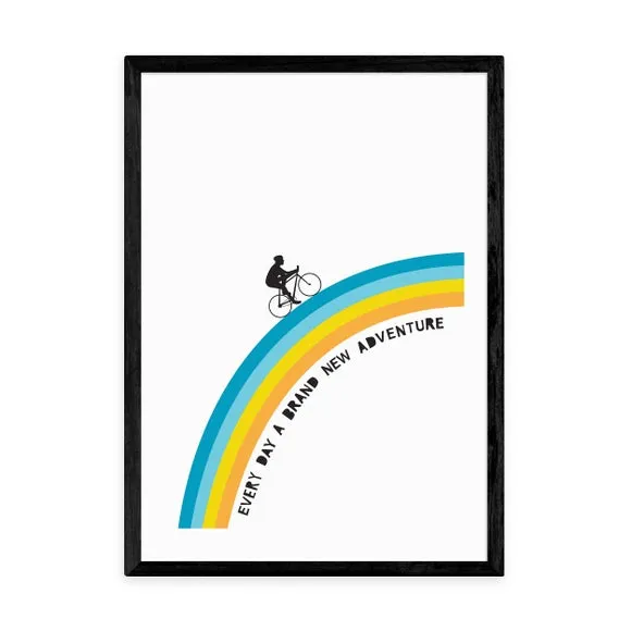 Adventure Bicycle Wall Print - Multicolor