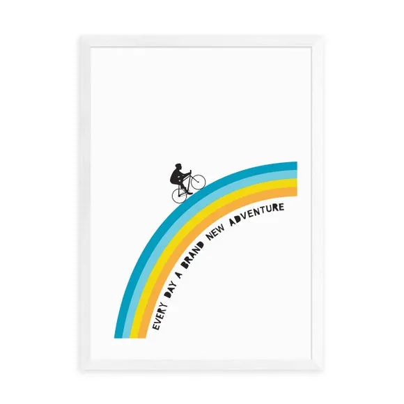 Adventure Bicycle Wall Print - Multicolor