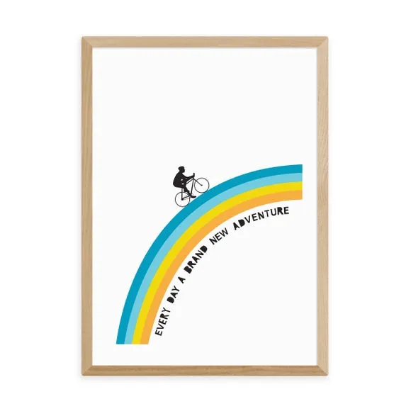 Adventure Bicycle Wall Print - Multicolor