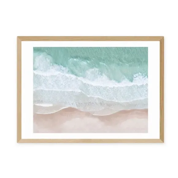 Aerial Ocean Wall Print - Blue, Paper