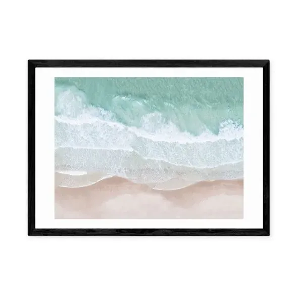 Aerial Ocean Wall Print - Blue, Paper