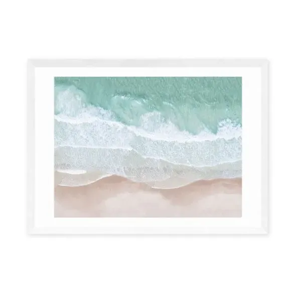 Aerial Ocean Wall Print - Blue, Paper