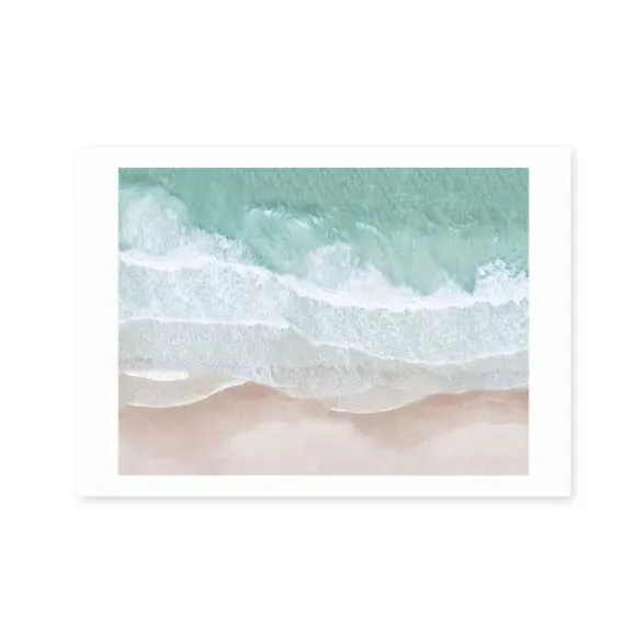 Aerial Ocean Wall Print - Blue, Paper