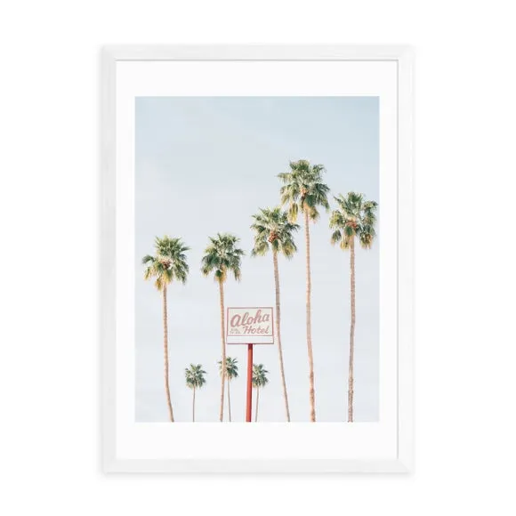 Aloha Hotel Wall Print - Blue, Paper