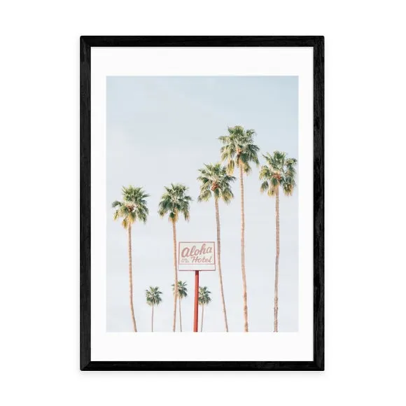 Aloha Hotel Wall Print - Blue, Paper