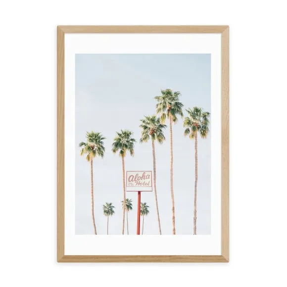 Aloha Hotel Wall Print - Blue, Paper