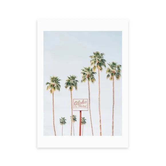 Aloha Hotel Wall Print - Blue, Paper