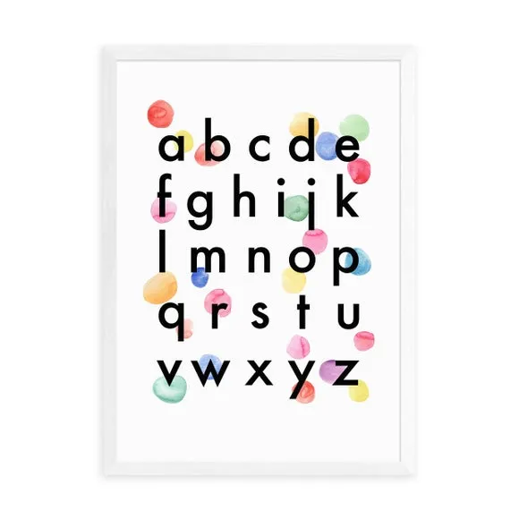 Alphabet Confetti Wall Print - White, Paper