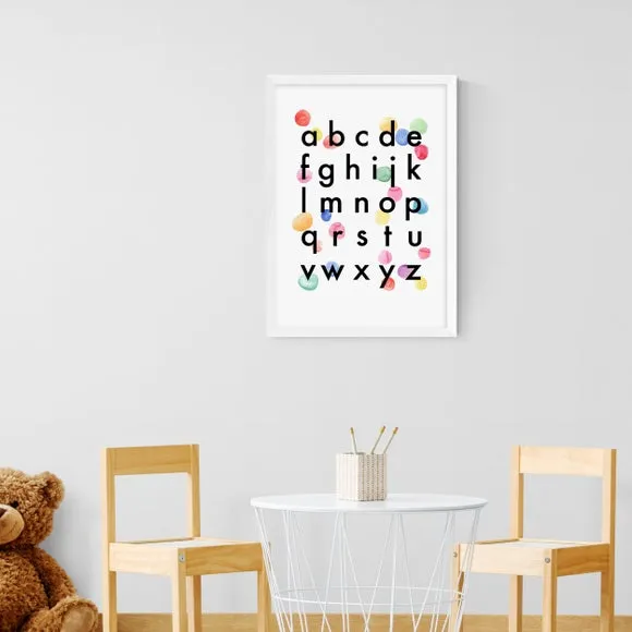 Alphabet Confetti Wall Print - White, Paper
