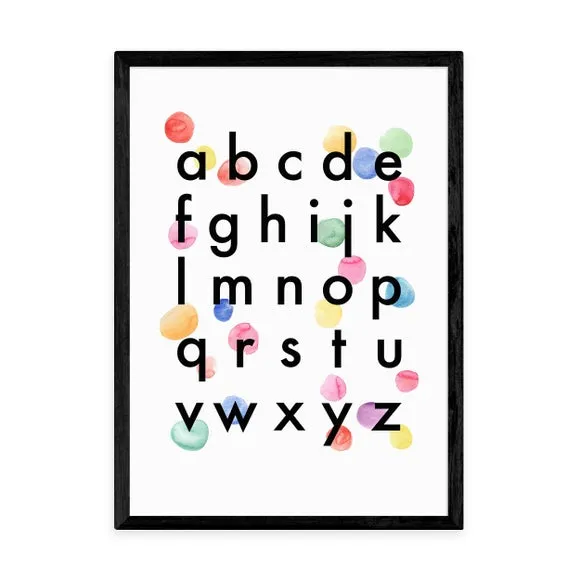Alphabet Confetti Wall Print - White, Paper