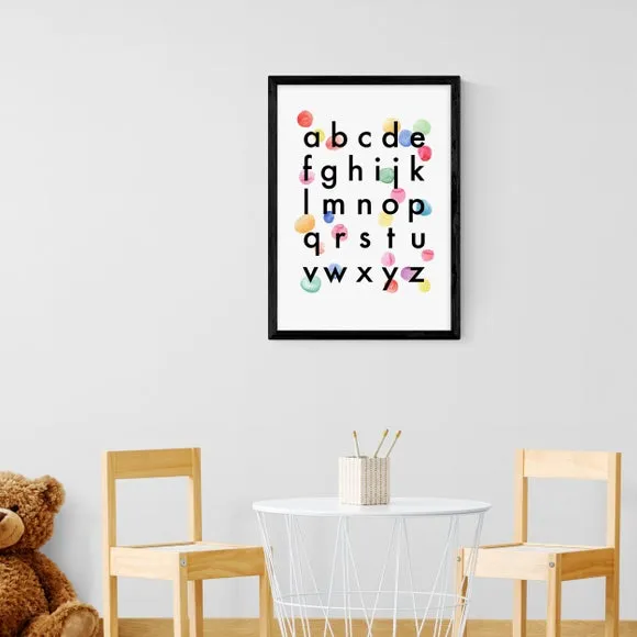 Alphabet Confetti Wall Print - White, Paper