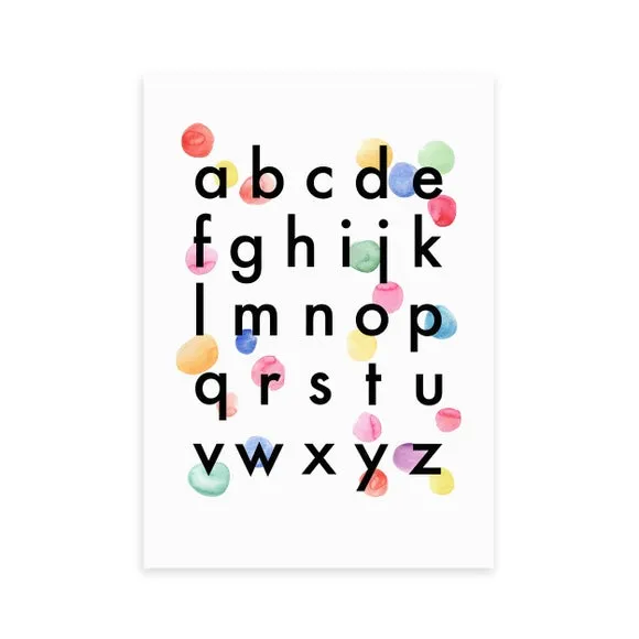 Alphabet Confetti Wall Print - White, Paper