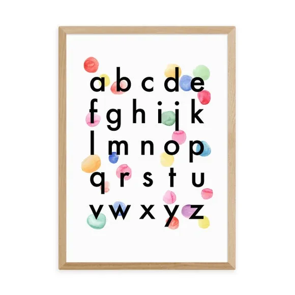 Alphabet Confetti Wall Print - White, Paper
