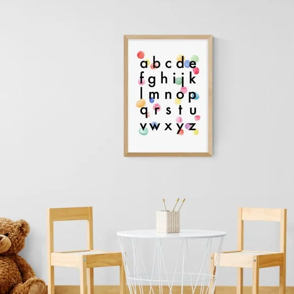 Alphabet Confetti Wall Print - White, Paper