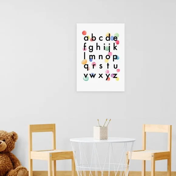 Alphabet Confetti Wall Print - White, Paper image