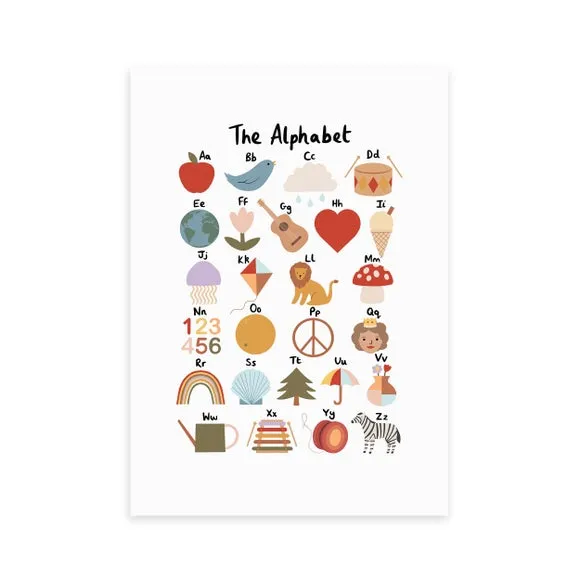 Alphabet Wall Print - Multicolor, Paper