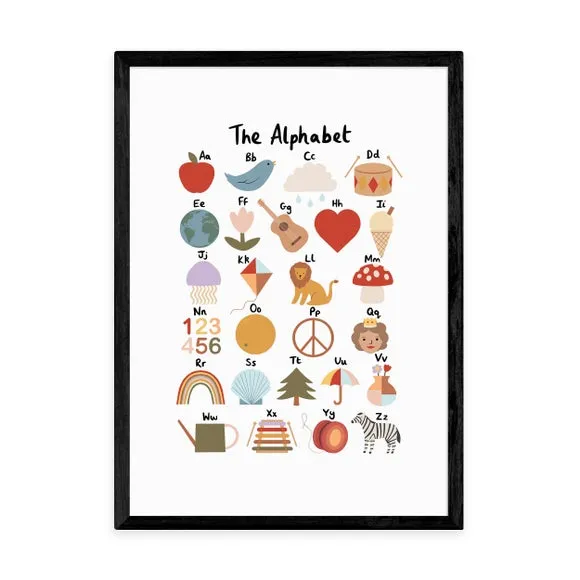 Alphabet Wall Print - Multicolor, Paper
