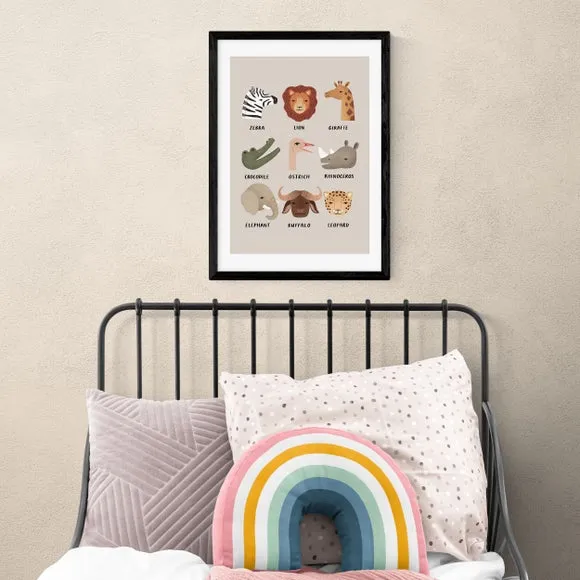 Animal Safari Wall Print - Stone, Paper