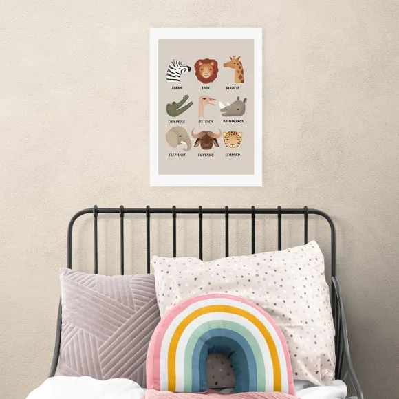 Animal Safari Wall Print - Stone, Paper image