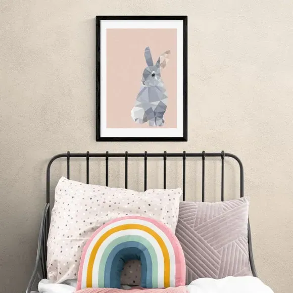 Animal Wall Print with Frame Options - Pink