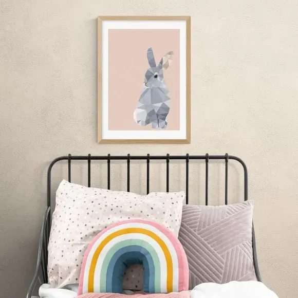 Animal Wall Print with Frame Options - Pink
