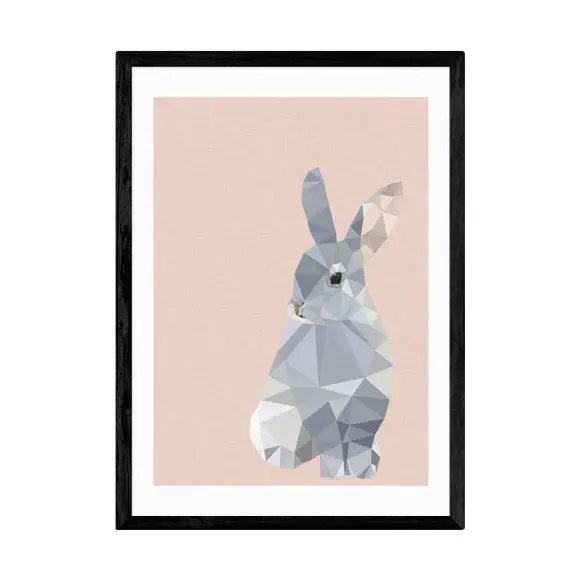Animal Wall Print with Frame Options - Pink